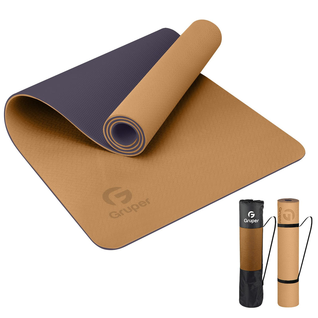 Gruper Yoga Mat Non Slip, Eco Friendly Exercise Mat with Carrying Strap