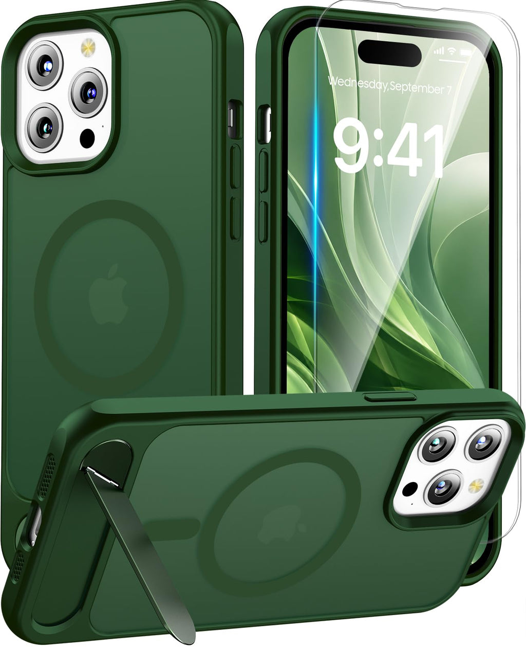 Magnetic for iPhone 15 Case with Stand, Clear