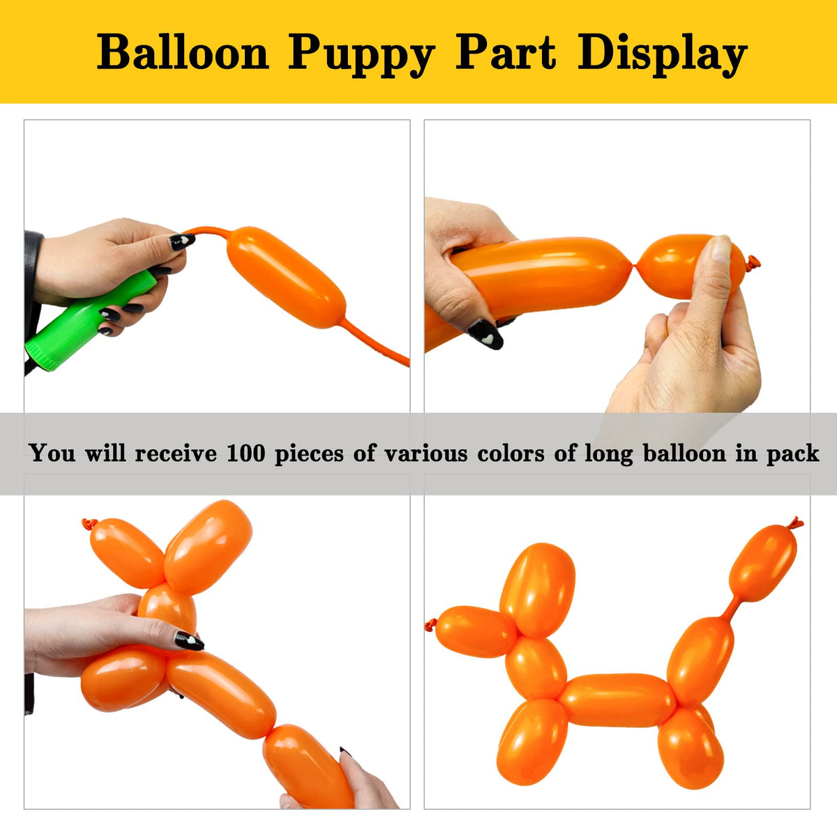 ASIYUHY 260 Balloons Clear Long Balloons 100 Pack Twisting Animal Balloon