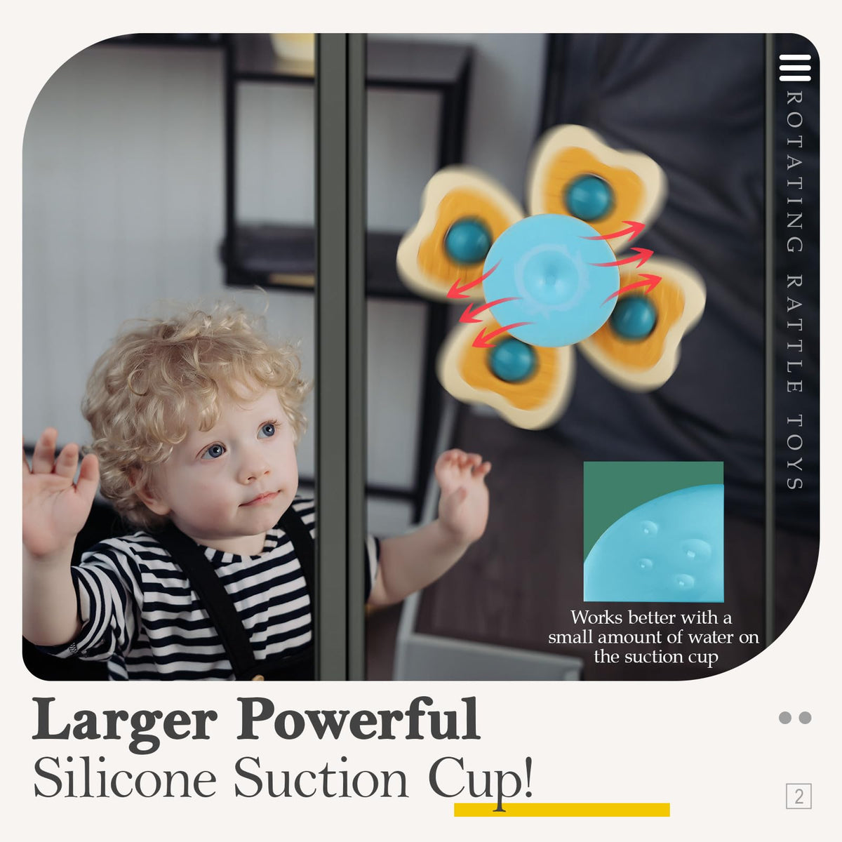 ALASOU Suction Cup Spinner Airplane Travel Toys for 1 Year Old Boy Girl
