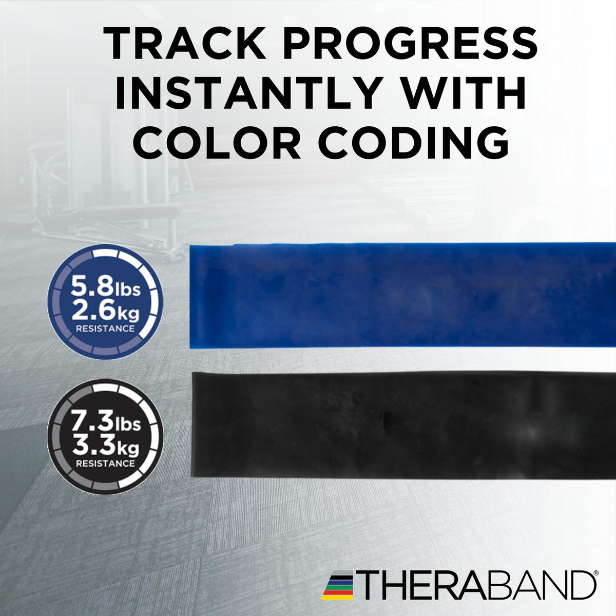 THERABAND Resistance Bands Set, Elastic Bands for Exercise & Physical Therapy, Strength Training for Upper & Lower Body Fitness