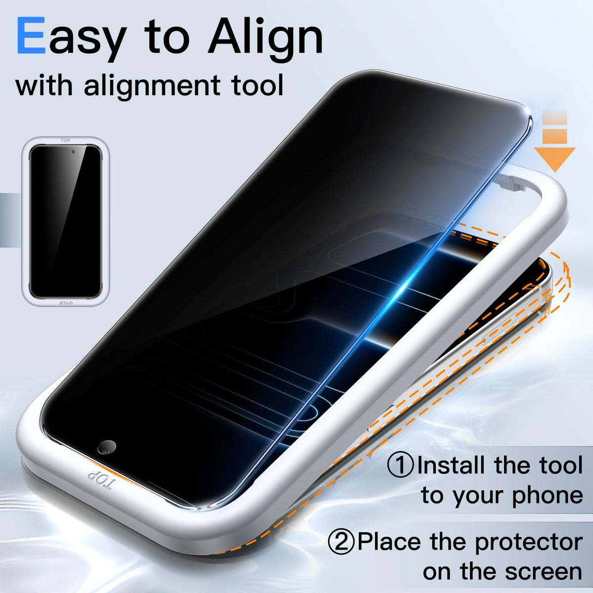 JETech Privacy Screen Protector for iPhone 18 Pro, 2-Pack
