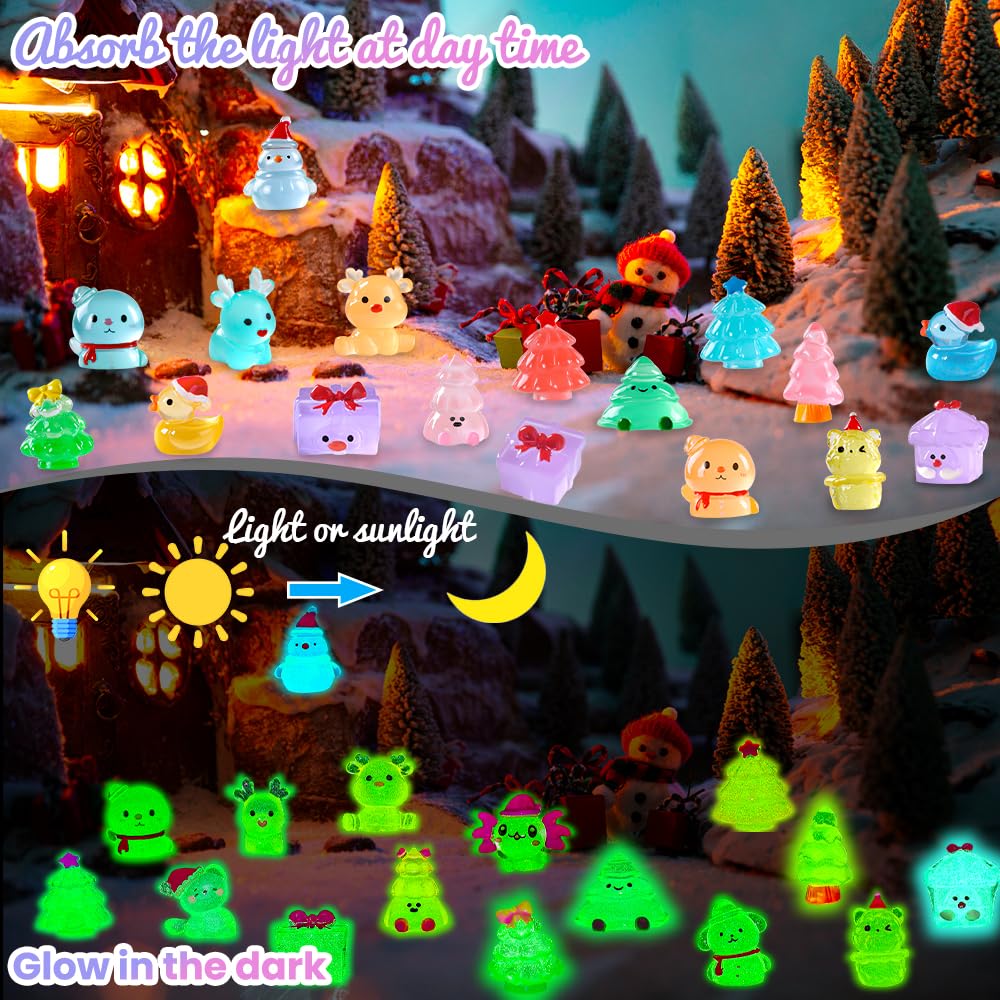DIYDEC 40PCS Christmas Mini Ducks Figures Toys Miniature Resin Animal Decor