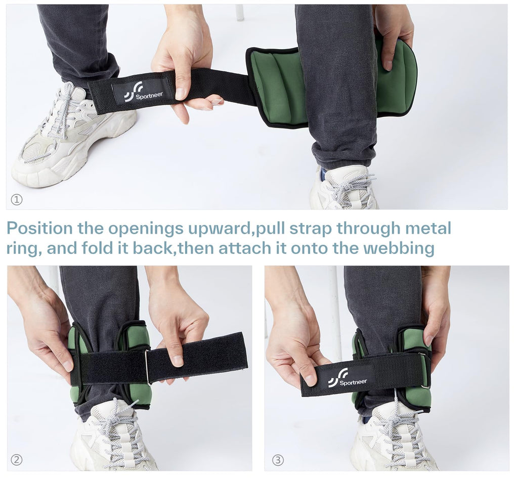 Sportneer Adjustable Ankle Weights, 2-10 lb per Pair, Removable Weights