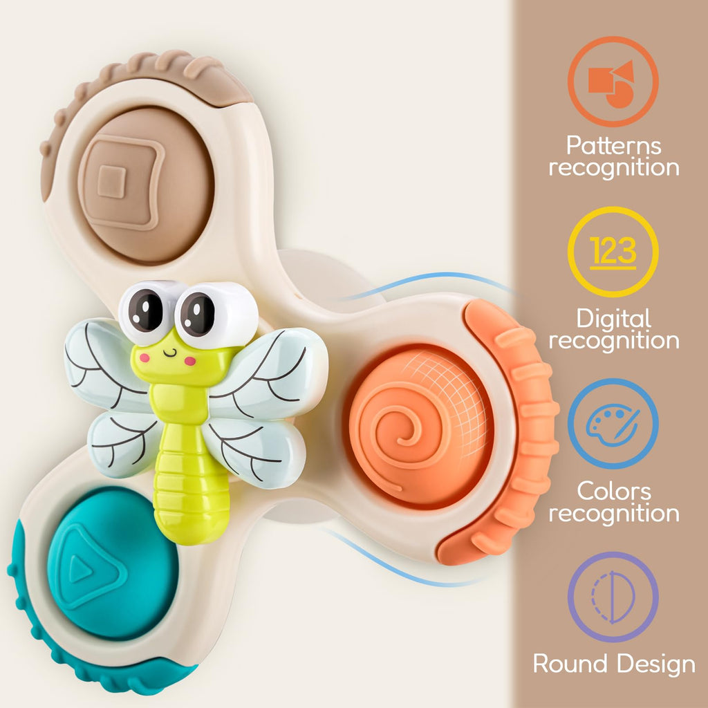 ALASOU Pop Suction Cup Spinner Airplane Travel Toys for 1 Year Old Boy Girl