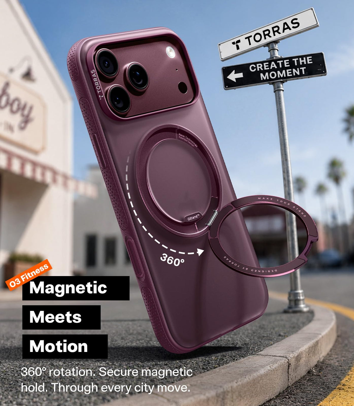 TORRAS 360 Magnetic Stand for iPhone 17 Pro Max Case, Clear