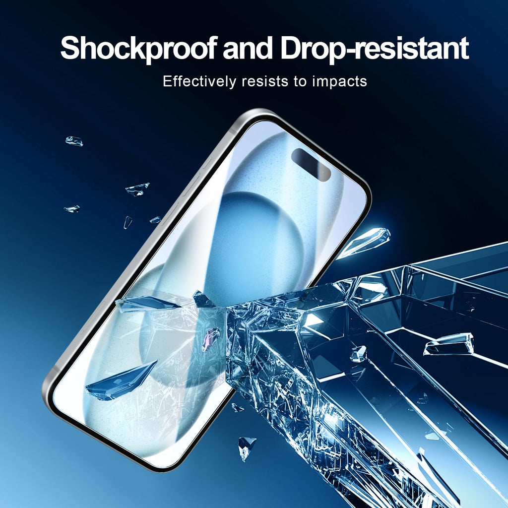 NEW'C for iPhone 16 Pro Screen Protector + Camera Lens Protector + Tool