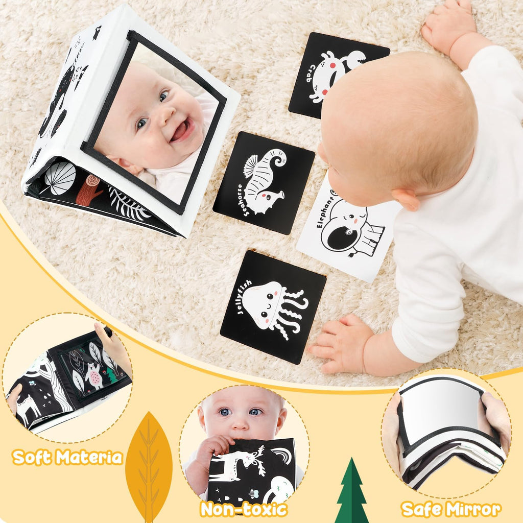 URMYWO Black and White Baby Toy, Tummy Time High Contrast Newborn Toys