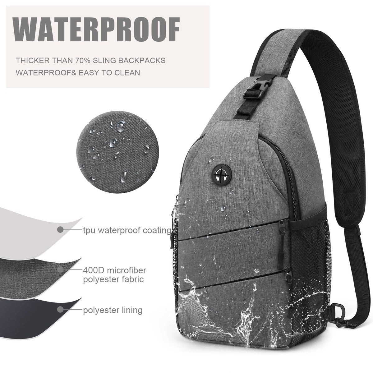 Pritent Crossbody Bags for Women Men Trendy Sling Bag Backpack Casual Chest Bag with Convertible Shoulder Strap