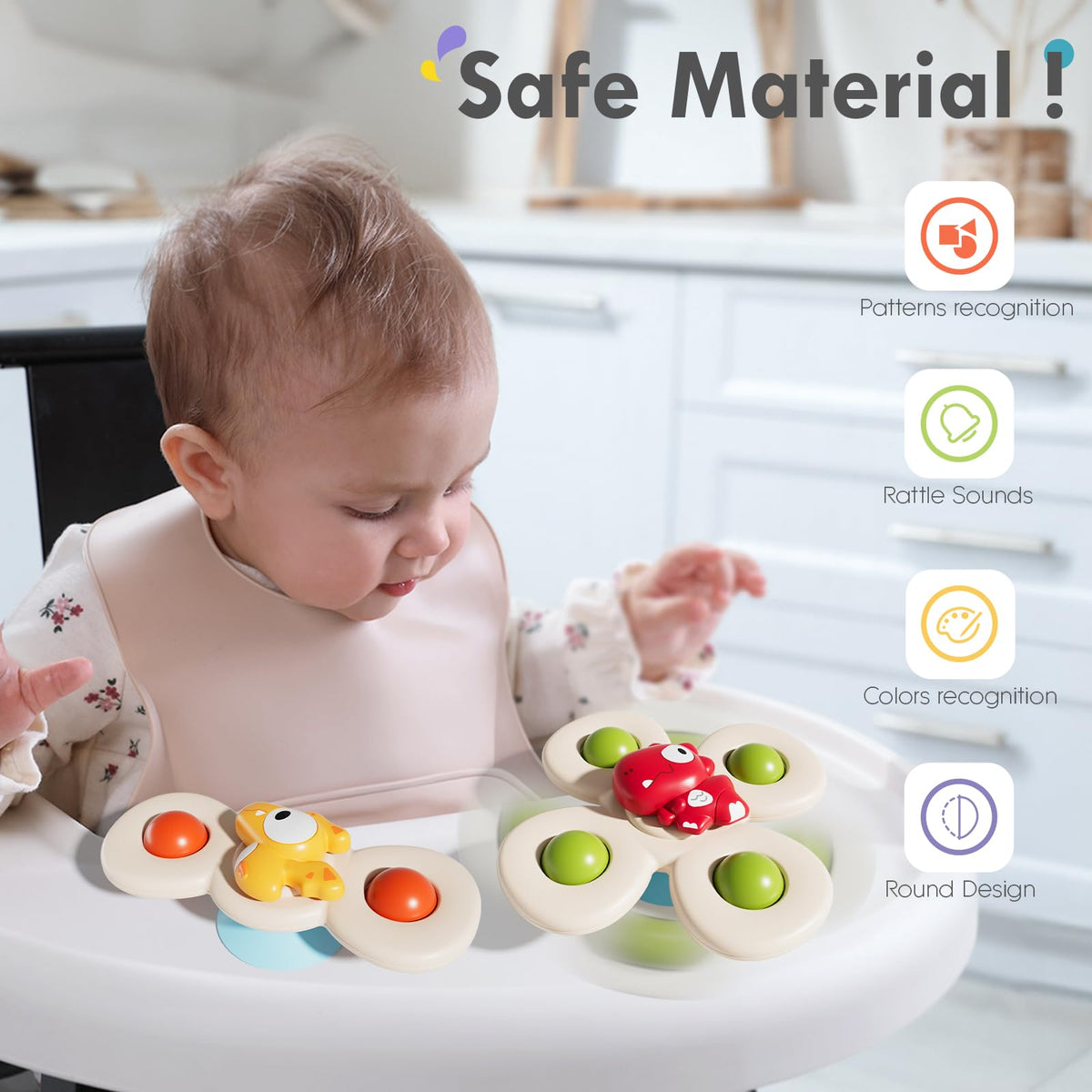 ALASOU Suction Cup Spinner Airplane Travel Toys for 1 Year Old Boy Girl