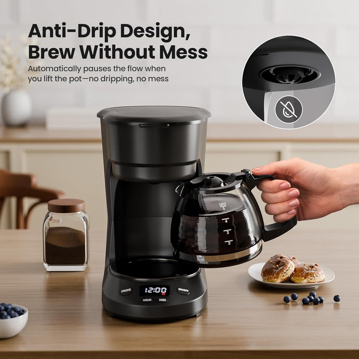 Kismile Single Serve Coffee Maker, 2-in-1 Coffee Pod & Ground Brewer