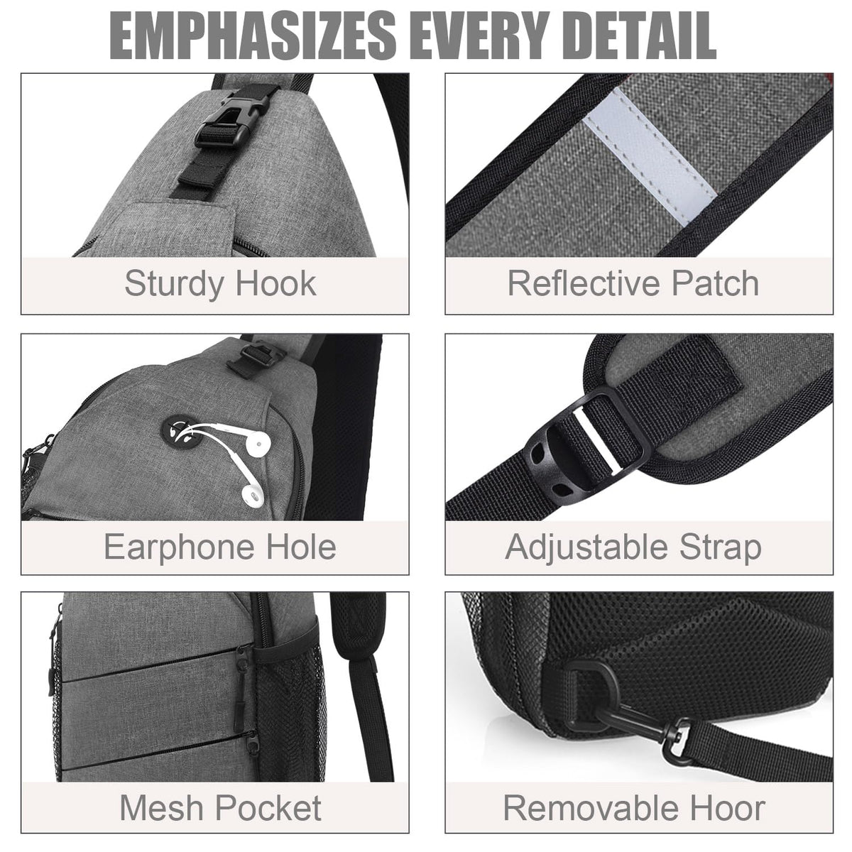 Pritent Crossbody Bags for Women Men Trendy Sling Bag Backpack Casual Chest Bag with Convertible Shoulder Strap