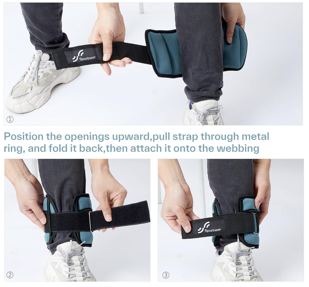 Sportneer Adjustable Ankle Weights, 2-10 lb per Pair, Removable Weights