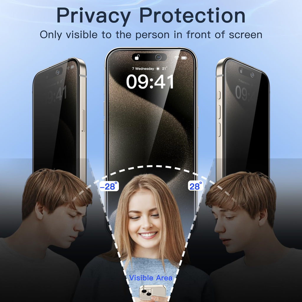 JETech Privacy Screen Protector for iPhone 18 Pro, 2-Pack