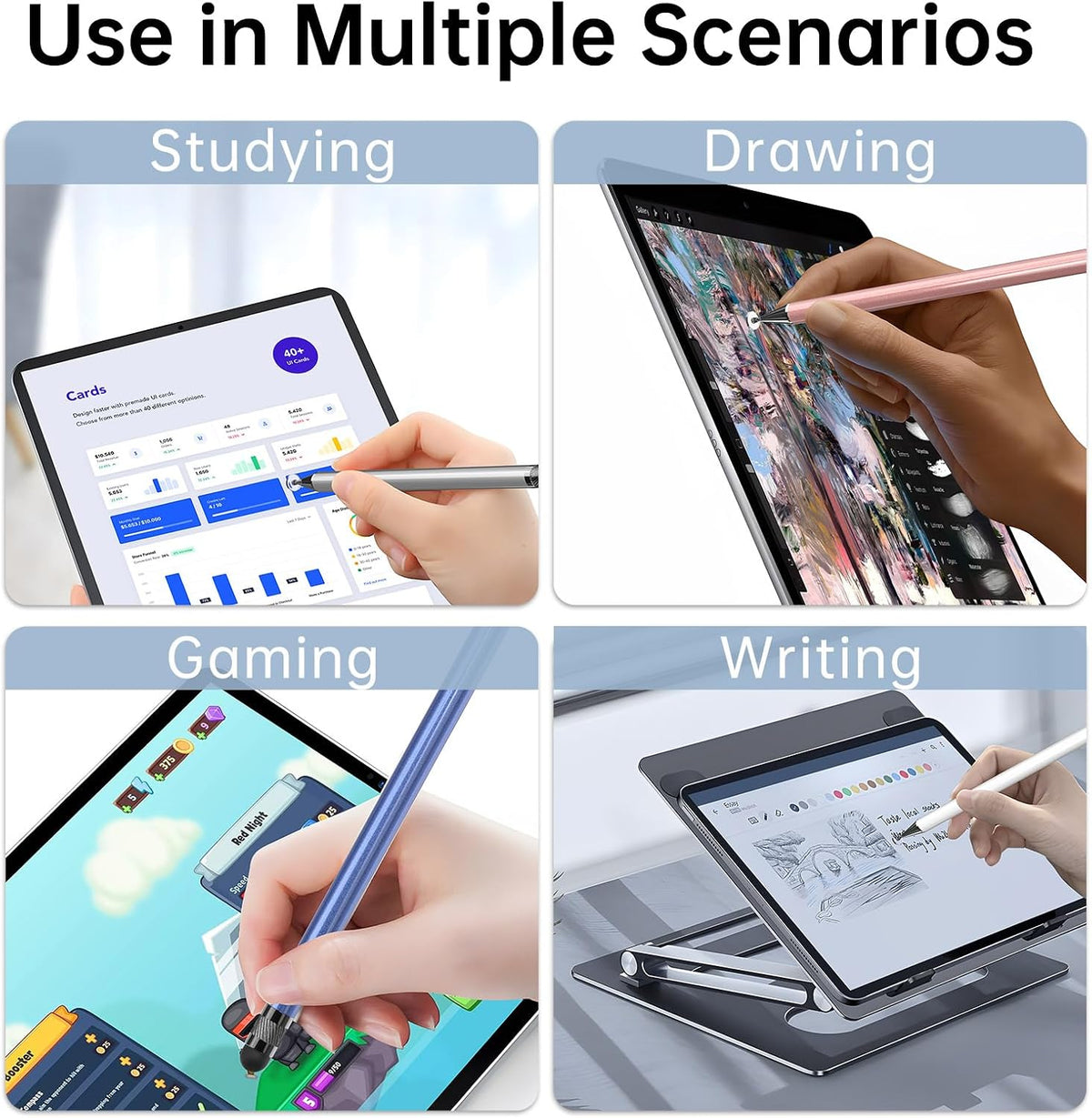 Bopomofo Stylus(5 Pcs),2-in-1 Stylus Pen for Touchscreen,Capacitive Stylus