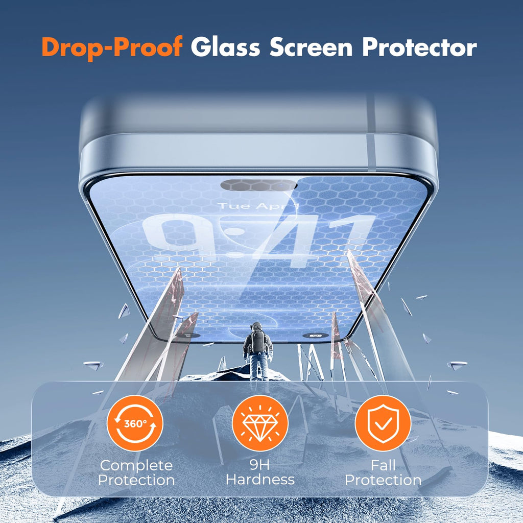 UNBREAKcable 3-Pack Screen Protector for iPhone 16 Pro Max, Full Coverage