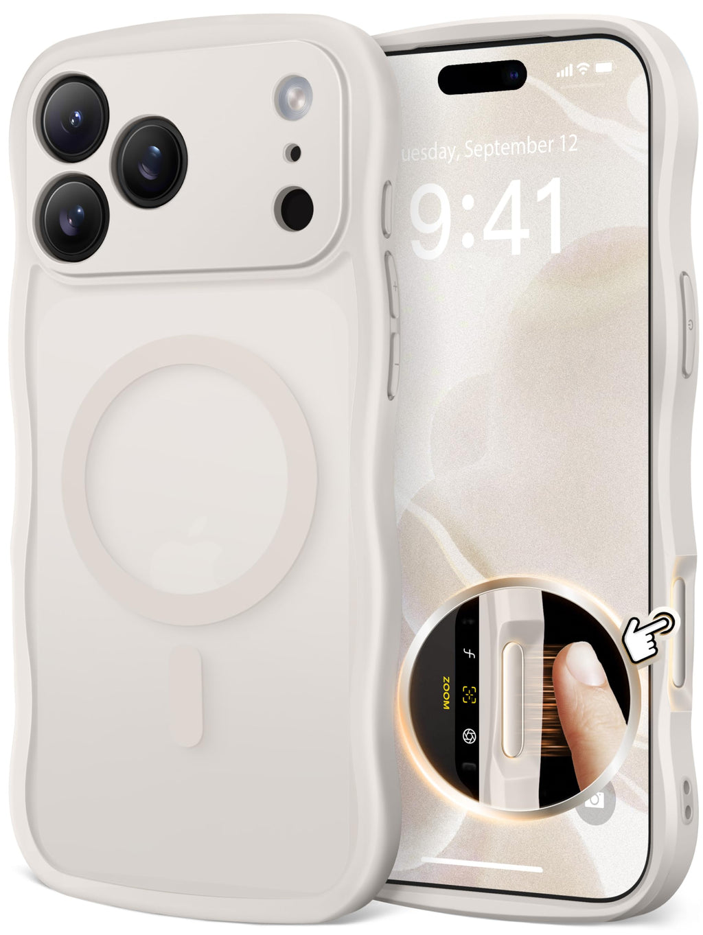 CAPRARO Cute for iPhone 13 Pro Case, Compatible with MagSafe