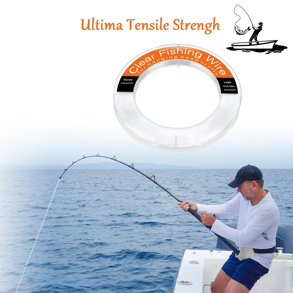 Fishing Line Wire, Clear Monofilament Fishing Line Wire, Nylon Clear Invisible String for Fishing and Hanging Balloons Garland Crafts Decorations WUINOID