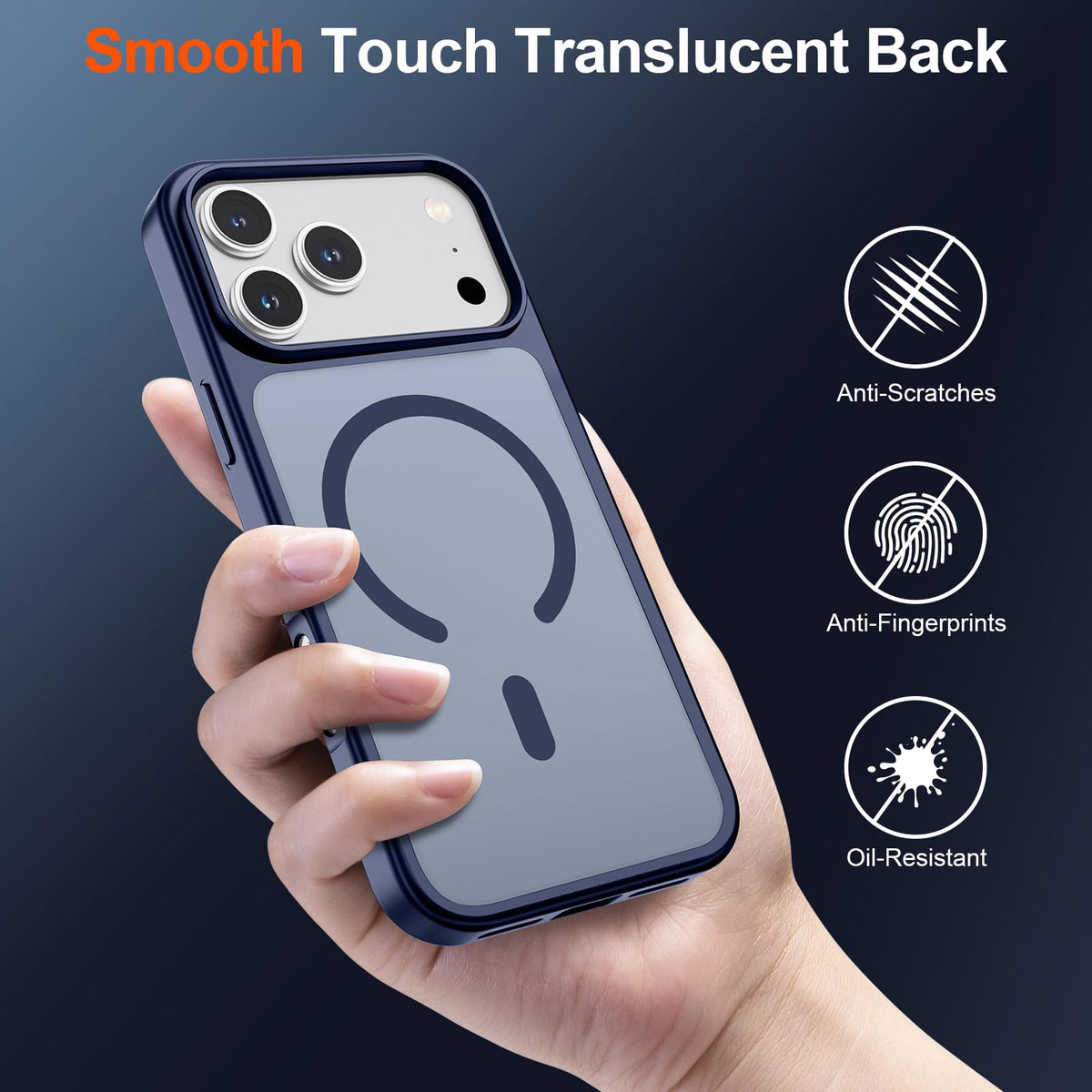 SUPFINE Magnetic for iPhone 18 Pro Max/17 Pro Max Case Dark Blue