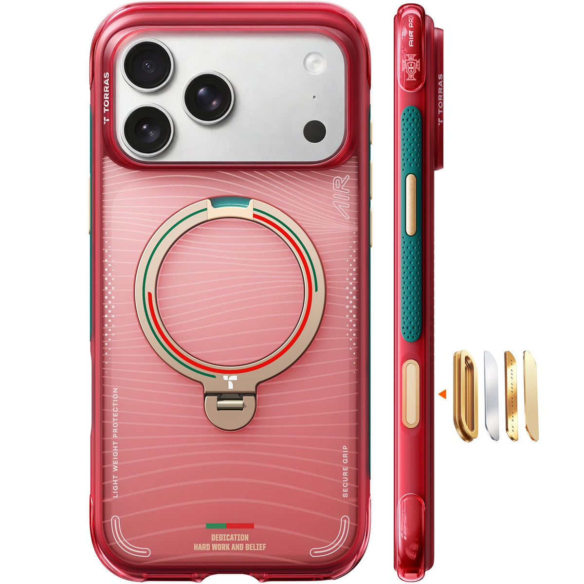 TORRAS Ostand Q3 Air for iPhone 15 Pro Max Case with Stand, Shockproof