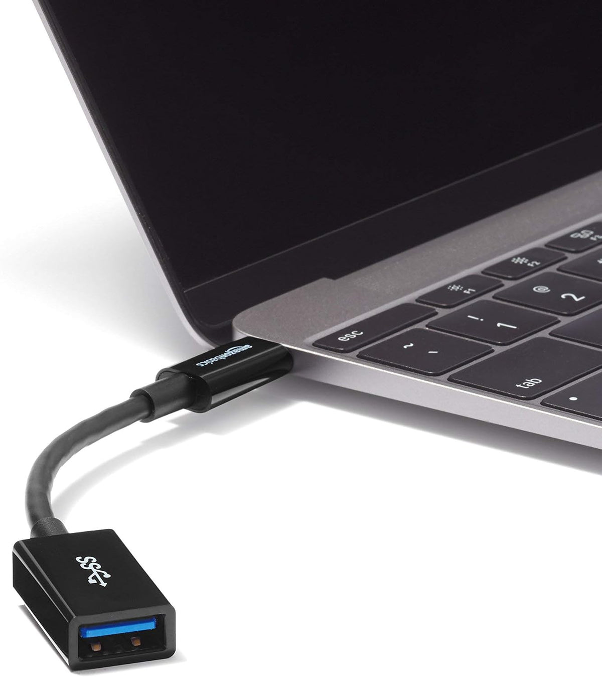 Amazon Basics USB-C (Male) to USB-A (Female) Adapter Cable Converter, USB 3.1 Gen 1, 5Gbps High-Speed, USB-IF Certified, Fast Transfer, Portable, for Laptops, Tablets, Phones (iPhone 16/15), Black