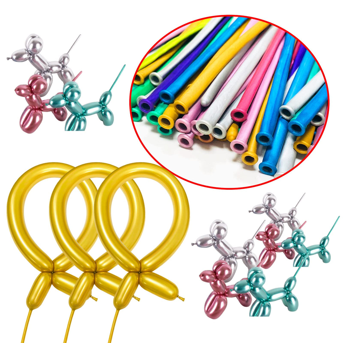 ASIYUHY 260 Balloons Clear Long Balloons 100 Pack Twisting Animal Balloon