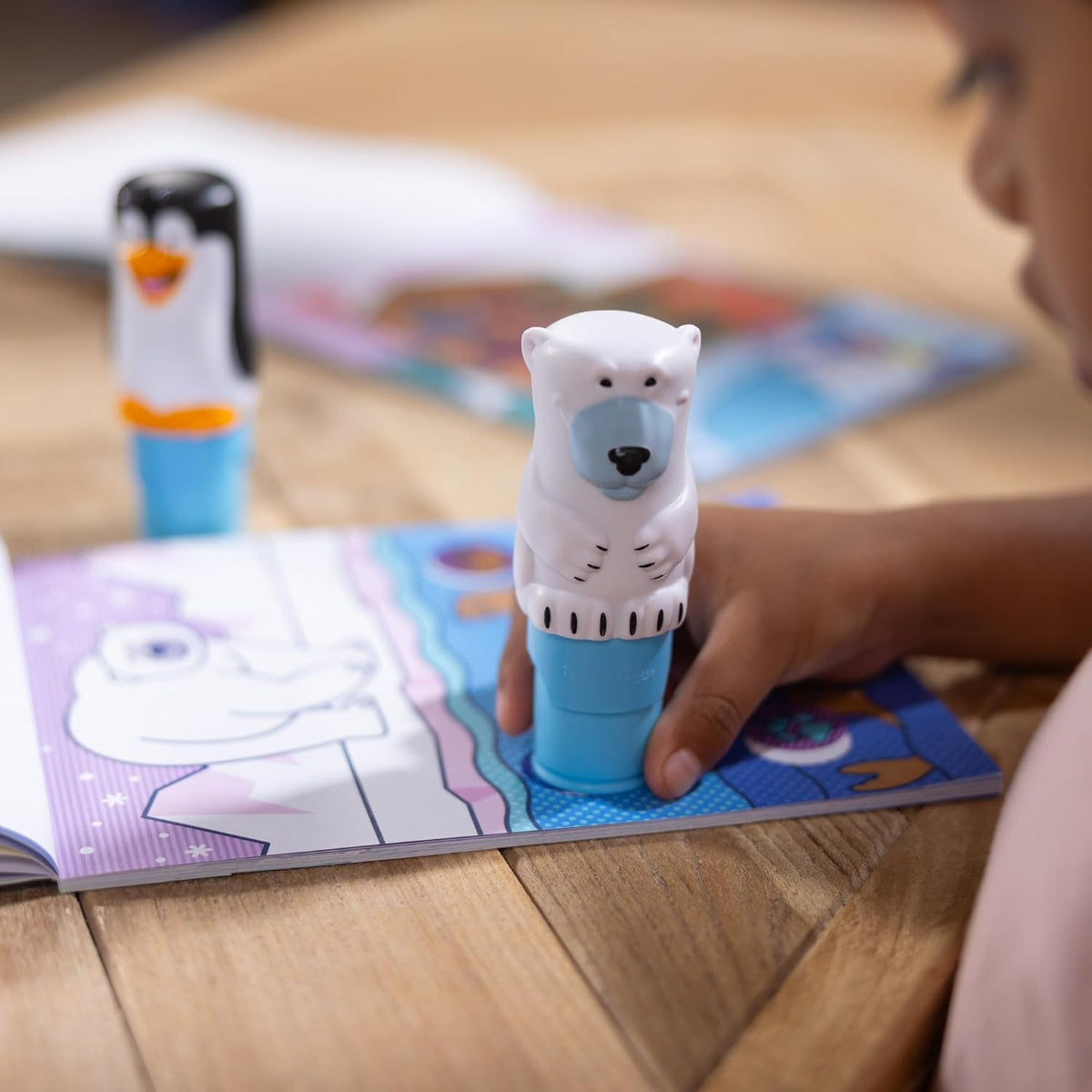 Melissa & Doug Sticker Wow!® Winter (Polar Bear and Penguin) Value Pack Arts and Crafts Collectibles - 2 Activity Pads, 2 Sticker Stampers, 2 Bonus Stacks - FSC Certified
