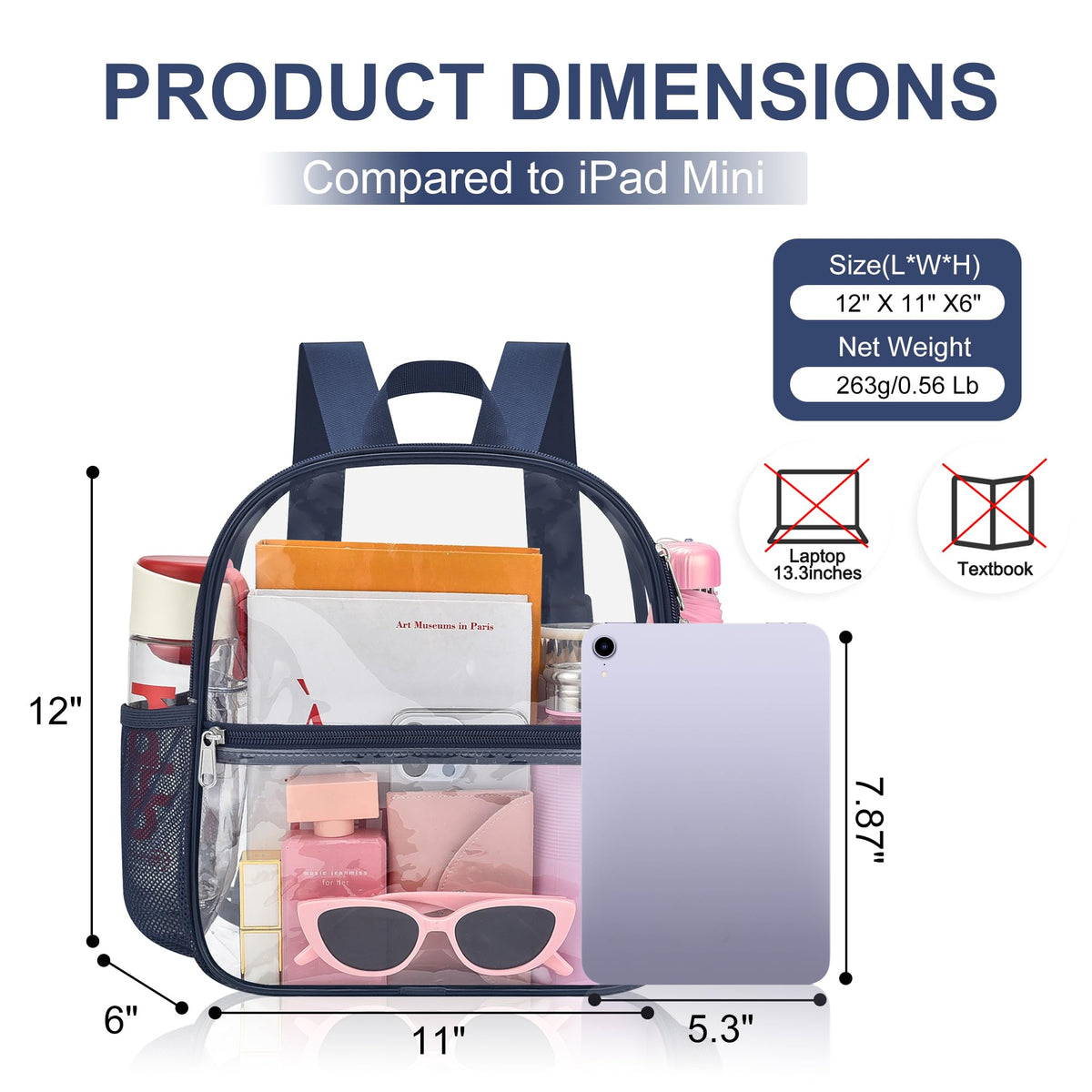 Oraben Clear Backpack for Stadium Events Sports Fan Backpack Stadium Bag