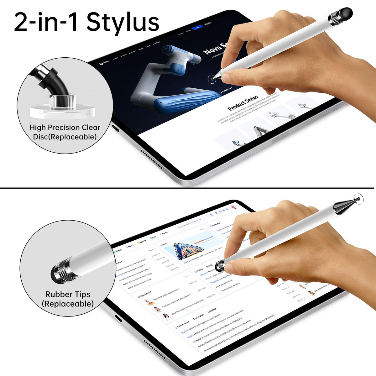 Bopomofo Stylus(5 Pcs),2-in-1 Stylus Pen for Touchscreen,Capacitive Stylus