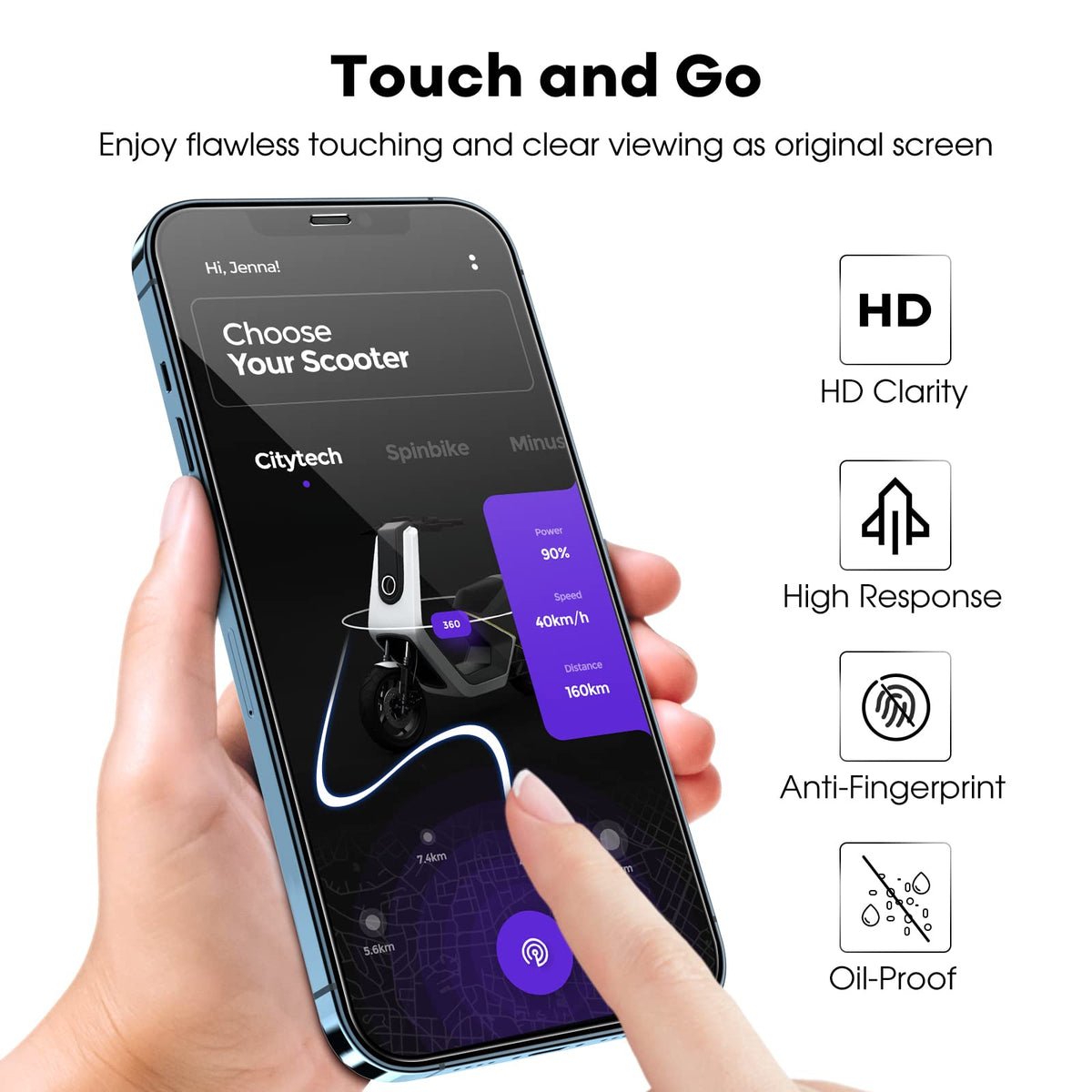 JETech Screen Protector for iPhone 18 Pro Max/17 Pro Max, 3-Pack