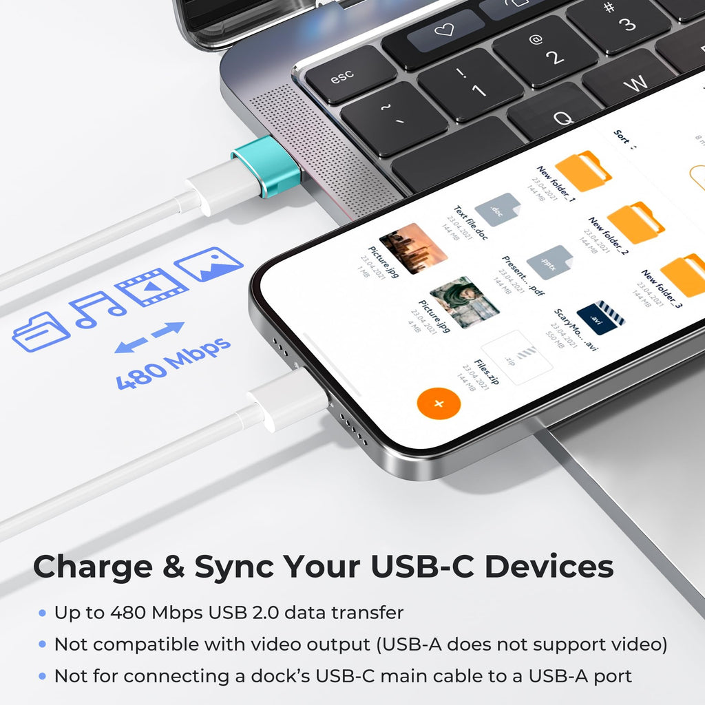 Basesailor USB C Female to USBA Male Adapter,Type C Charger Cable Connector