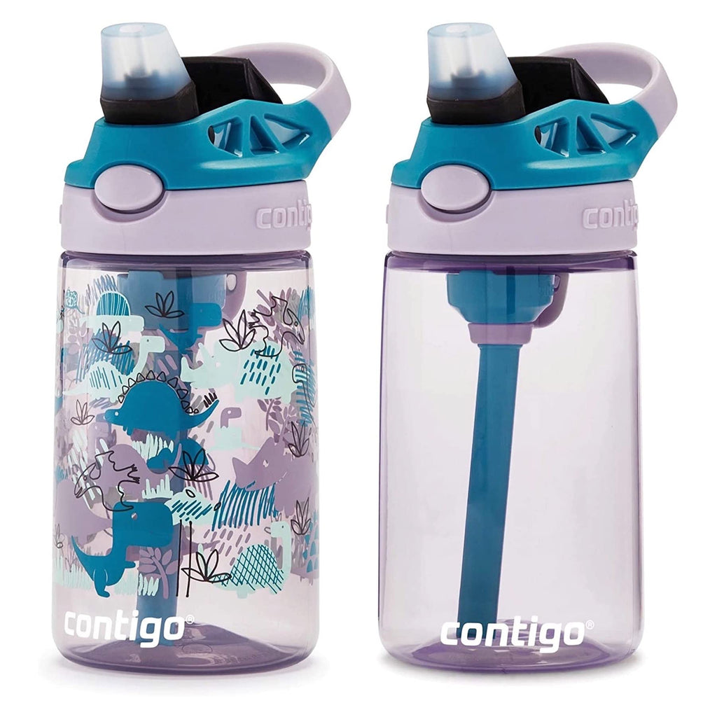 Contigo Aubrey Kids Water Bottle, Dinos & Sharks, 14oz, 2-Count