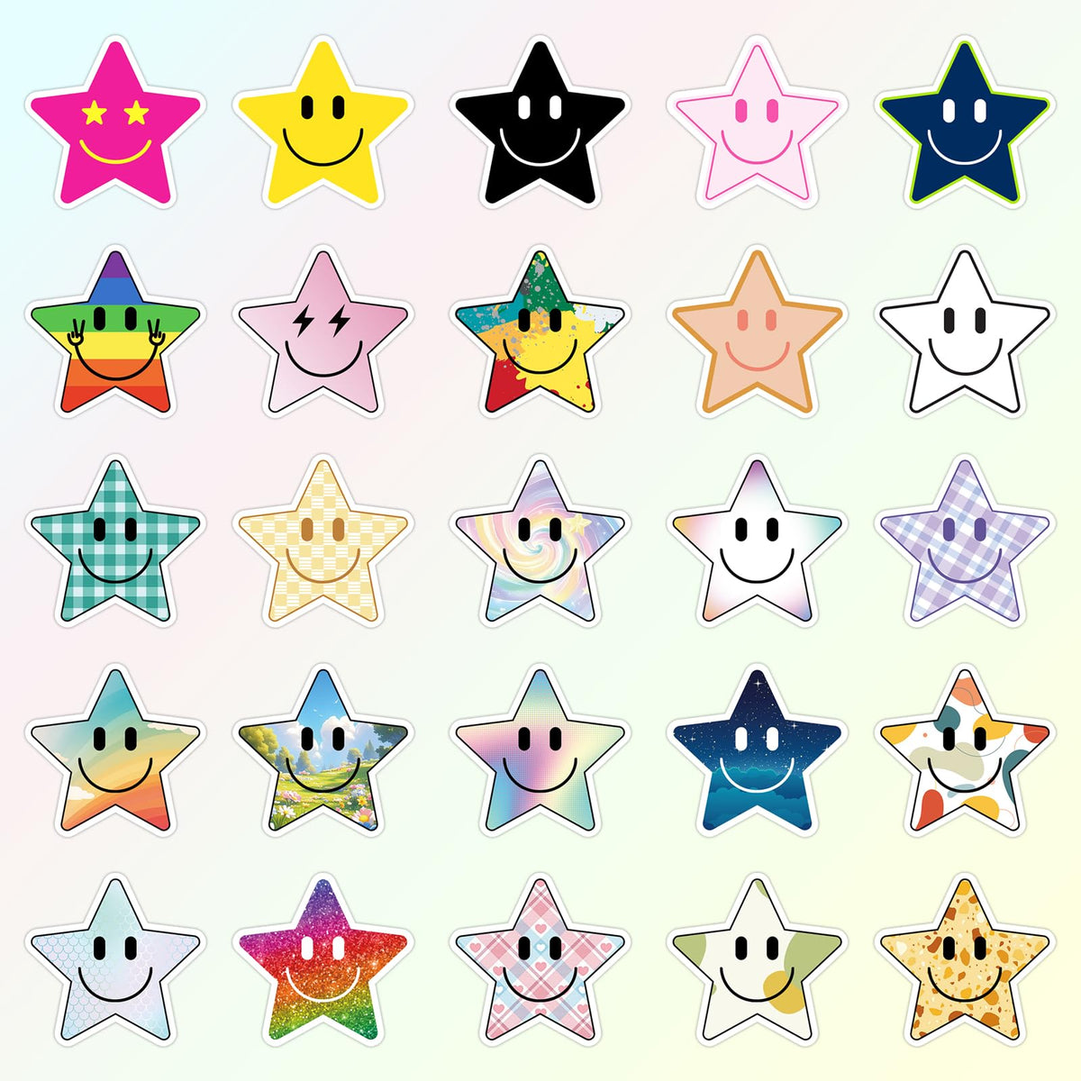 100PCS Smile Neon Stickers