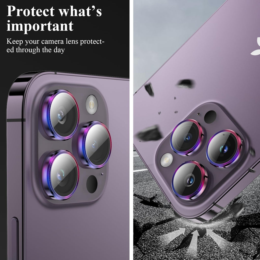 YWXTW Camera Lens Protector for iPhone 16 Pro/iPhone 16 Pro Max, [1 Step Installation Tray] Tempered Glass Screen Protector Metal Individual Camera Cover Accessories Case Friendly (Desert Titanium)