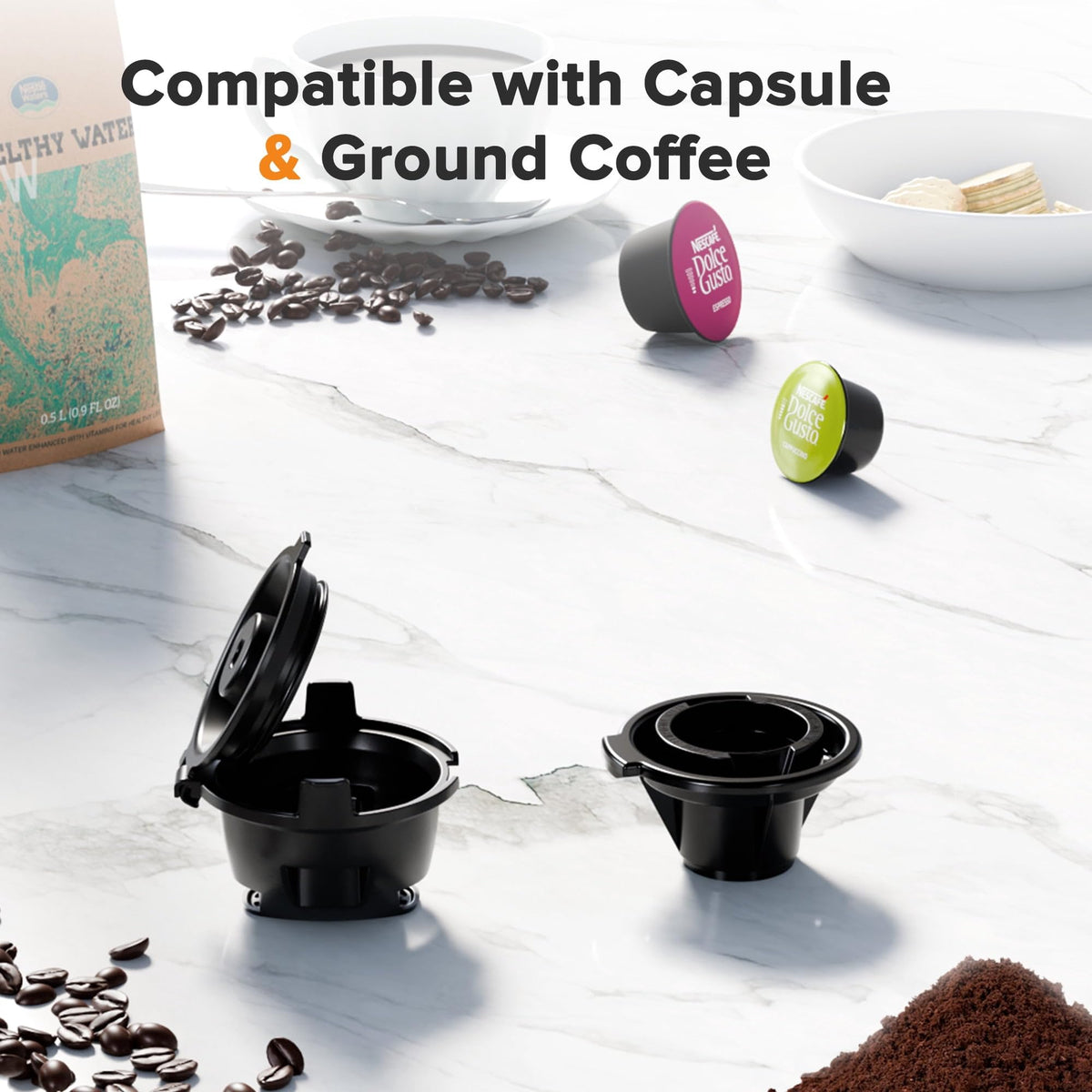 Kismile 2-in-1 Single Serve Coffee Pod & Ground Coffee Maker