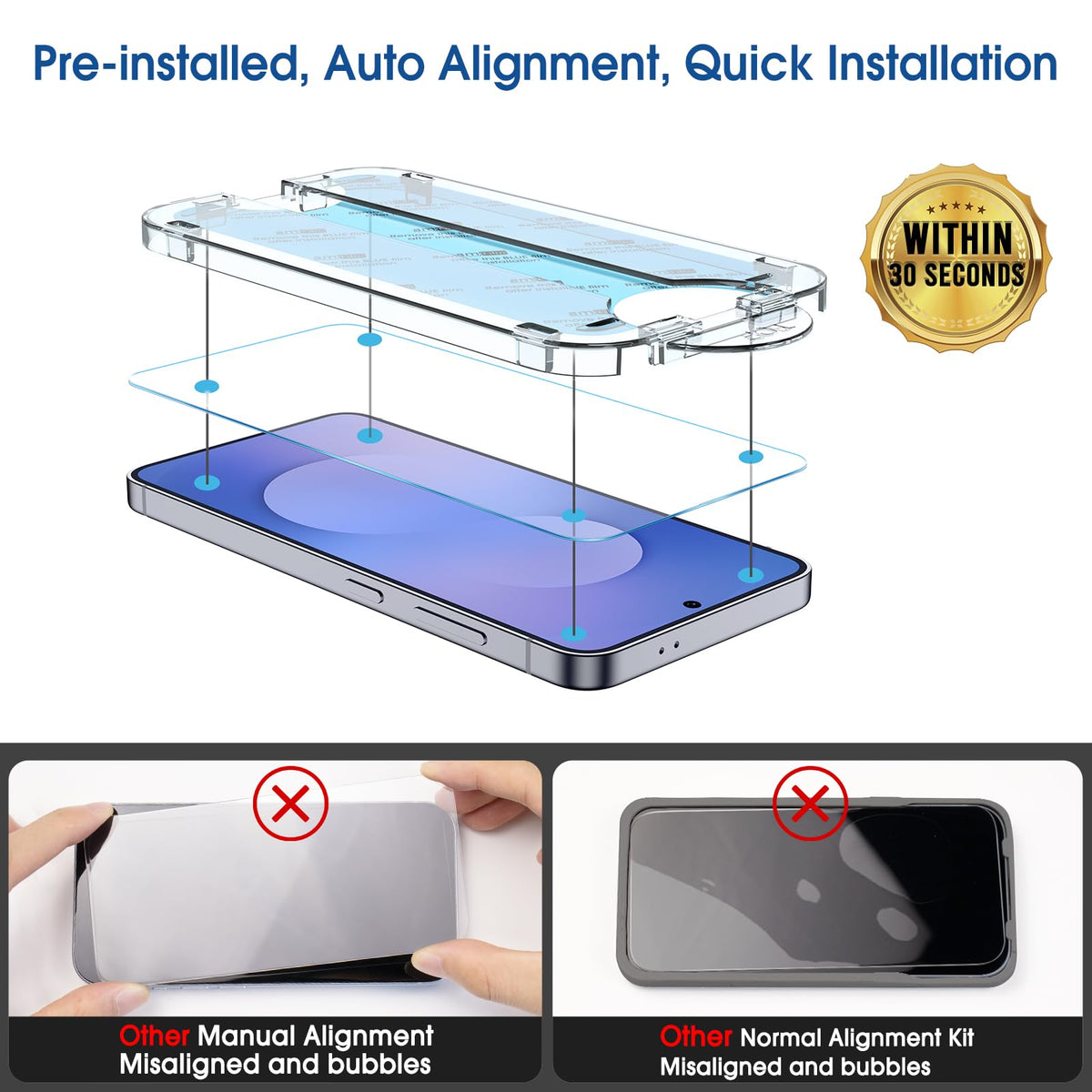 amFilm OneTouch for Samsung Galaxy S24 Ultra Screen Protector TemperedGlass