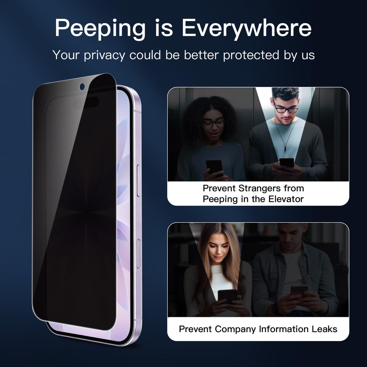 NEW'C for iPhone 16 Pro Screen Protector + Camera Lens Protector + Tool