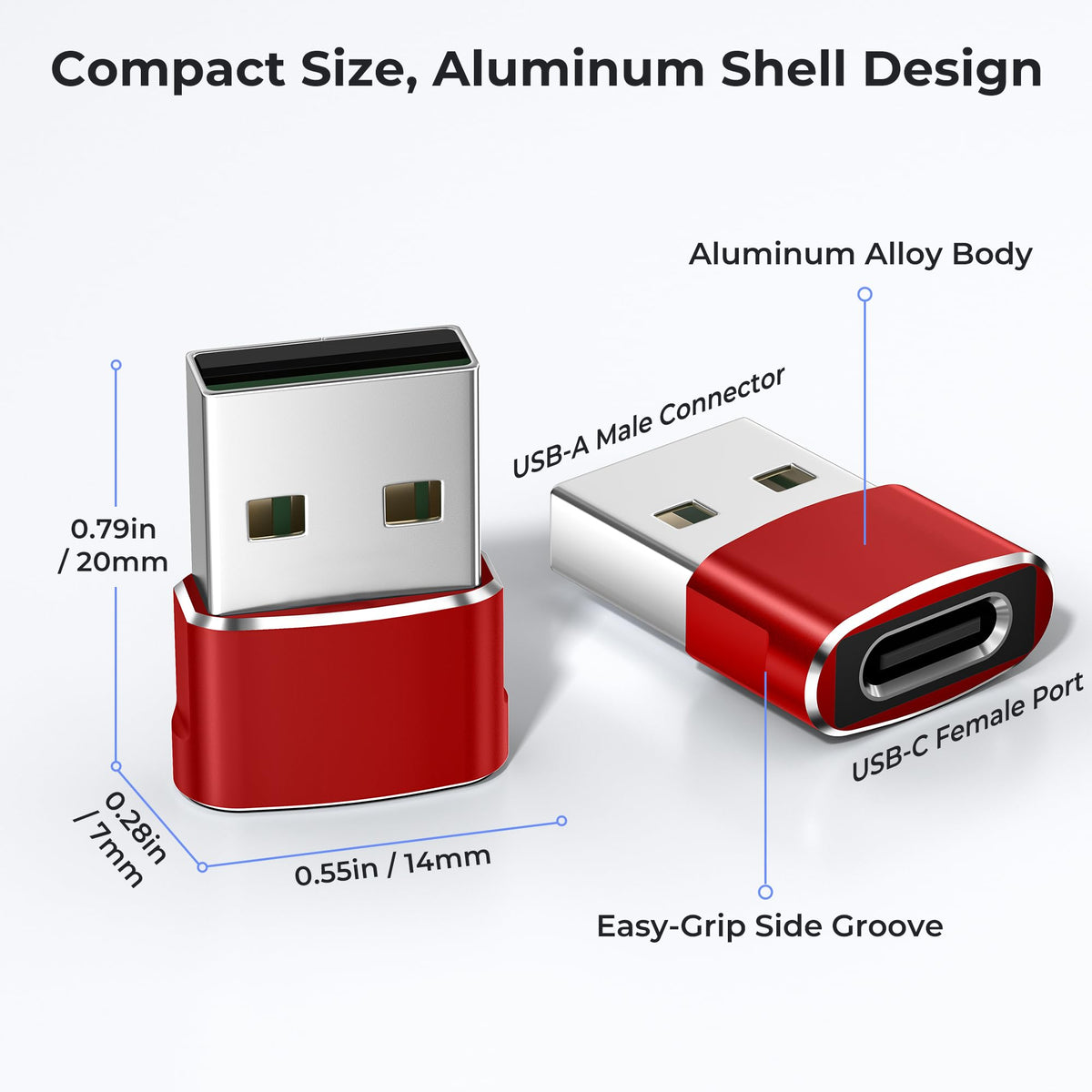 Basesailor USB C Female to USBA Male Adapter,Type C Charger Cable Connector