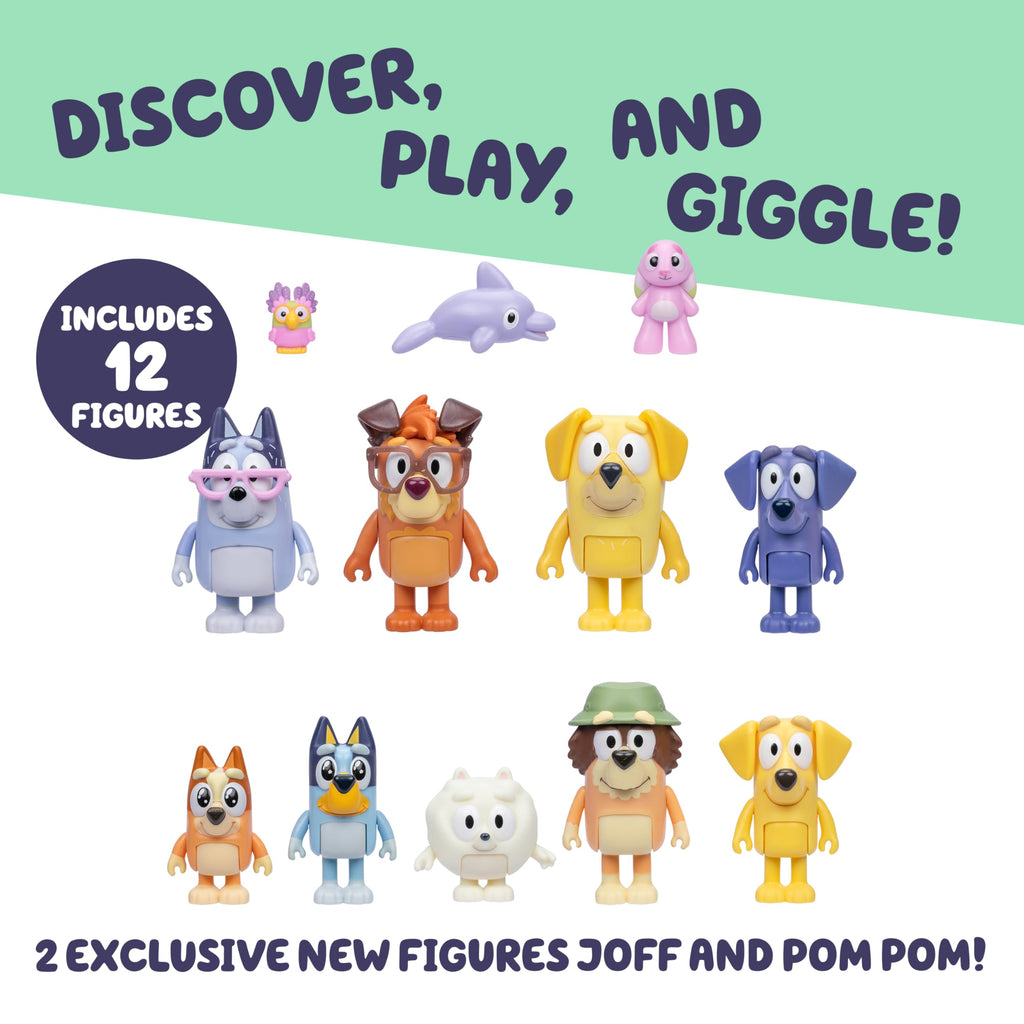 Bluey Family Figure 4-Pack, Poseable Toys with Bingo & Bandit