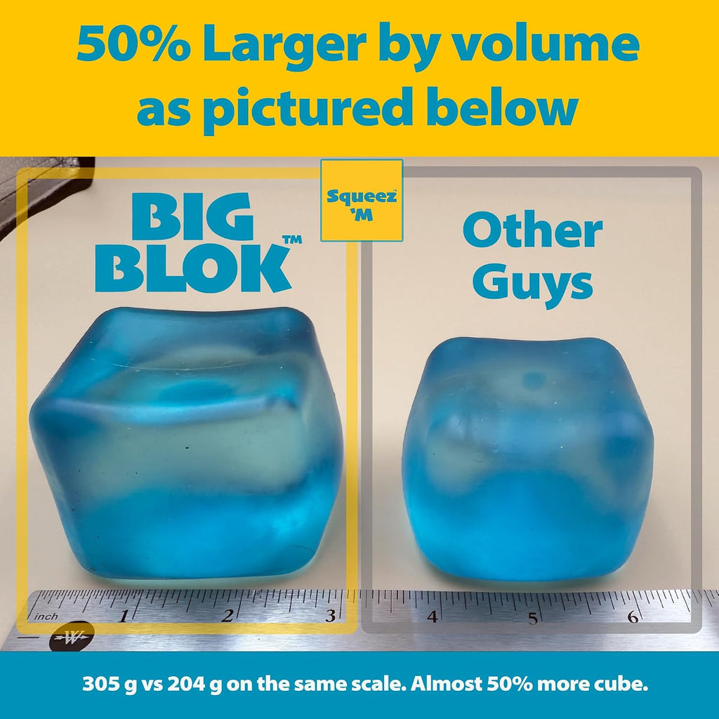 Original BigBlok Premium Stress Cube, Squishy Fidget Toy, Kids & Adults