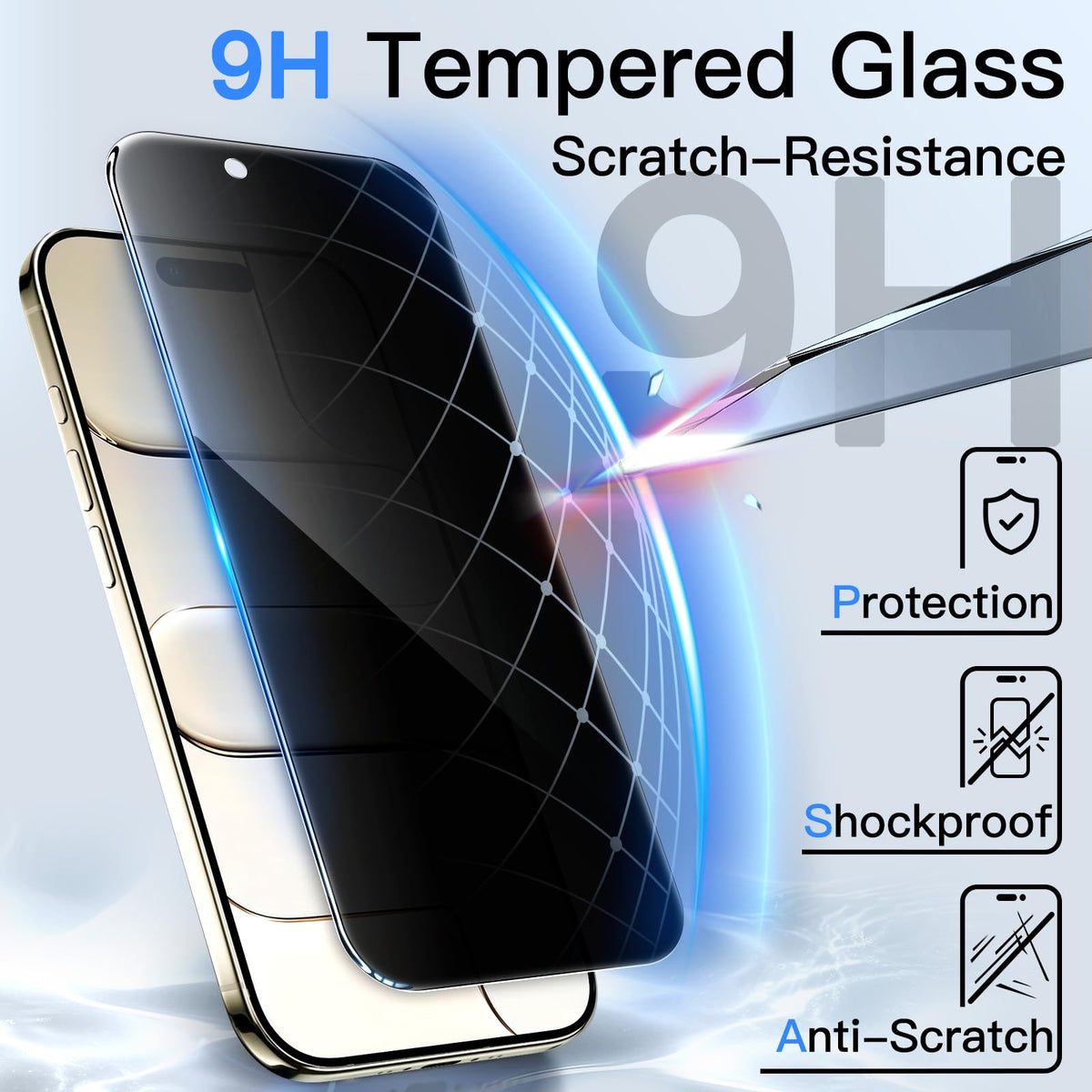 JETech Privacy Screen Protector for iPhone 18 Pro, 2-Pack