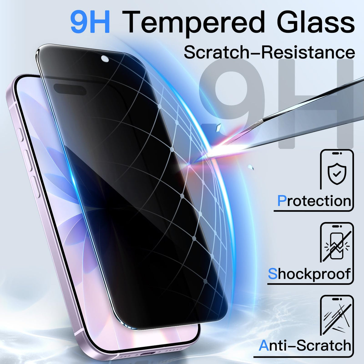 JETech Privacy Screen Protector for iPhone 18 Pro, 2-Pack
