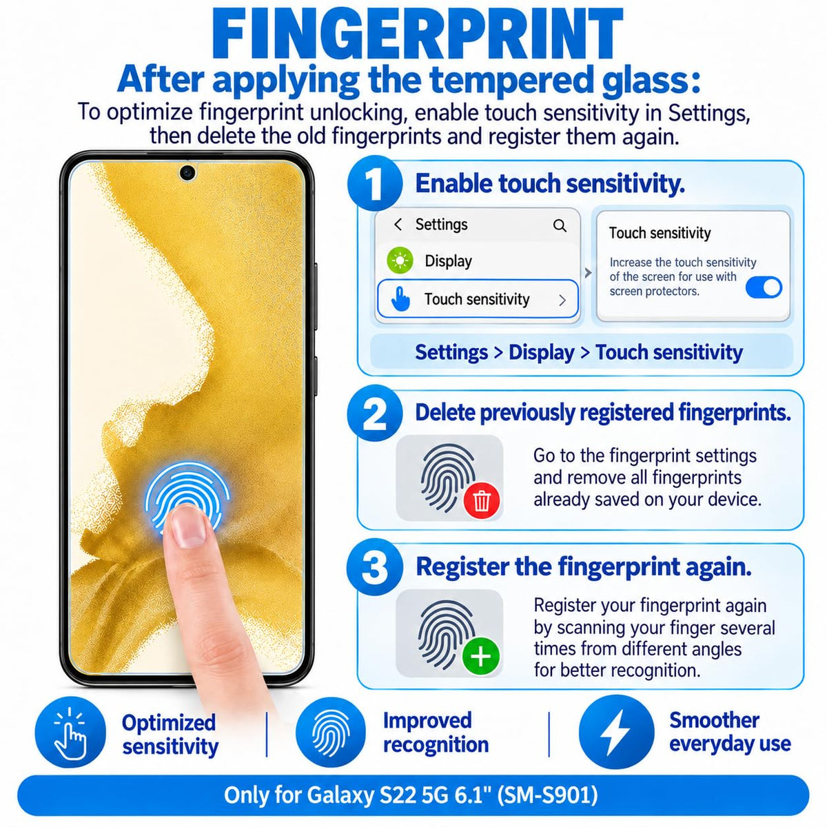 NEW'C for Samsung Galaxy S23 6.1" (SM-S911),Screen Protector Tempered Glass
