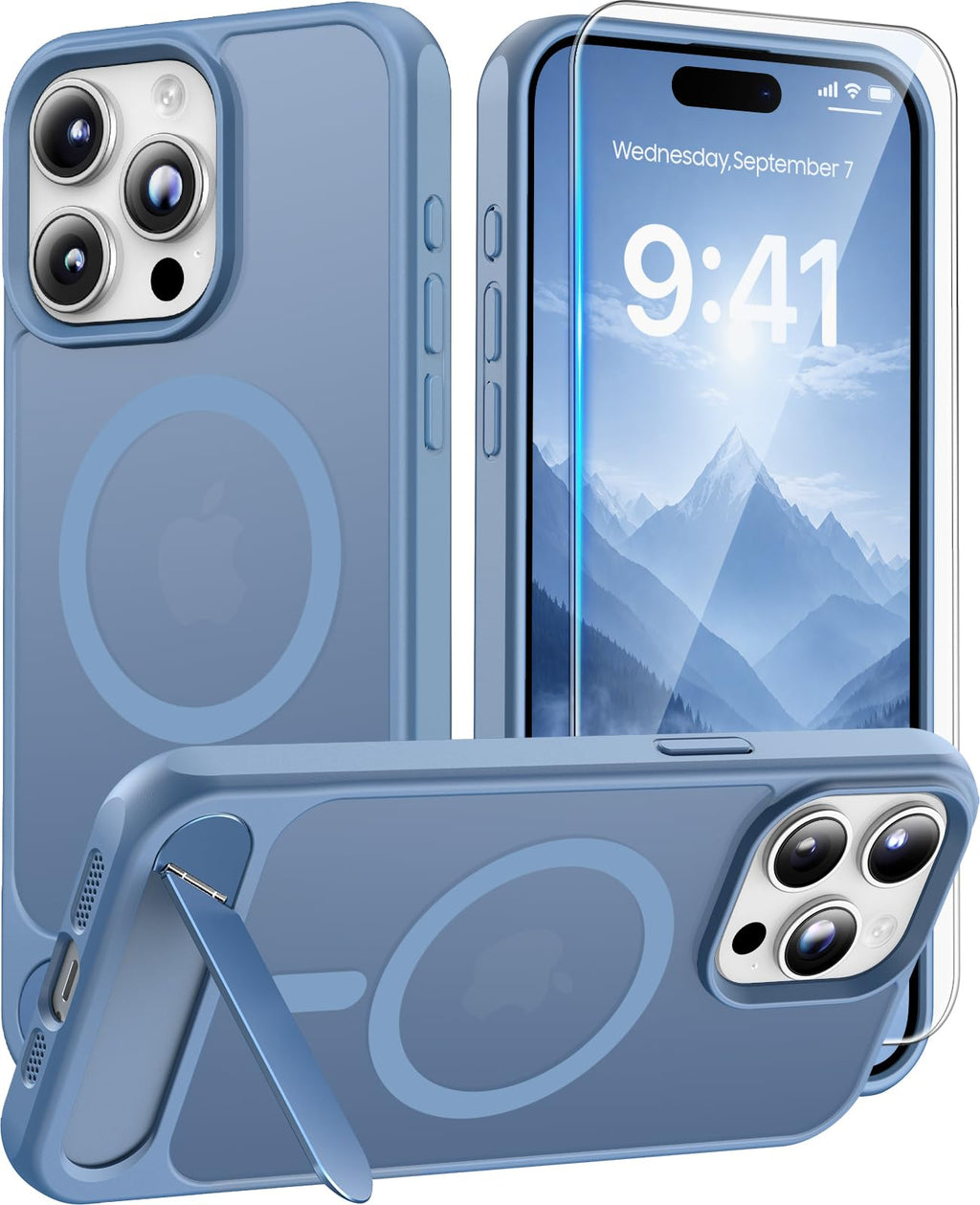 Magnetic for iPhone 15 Case with Stand, Clear
