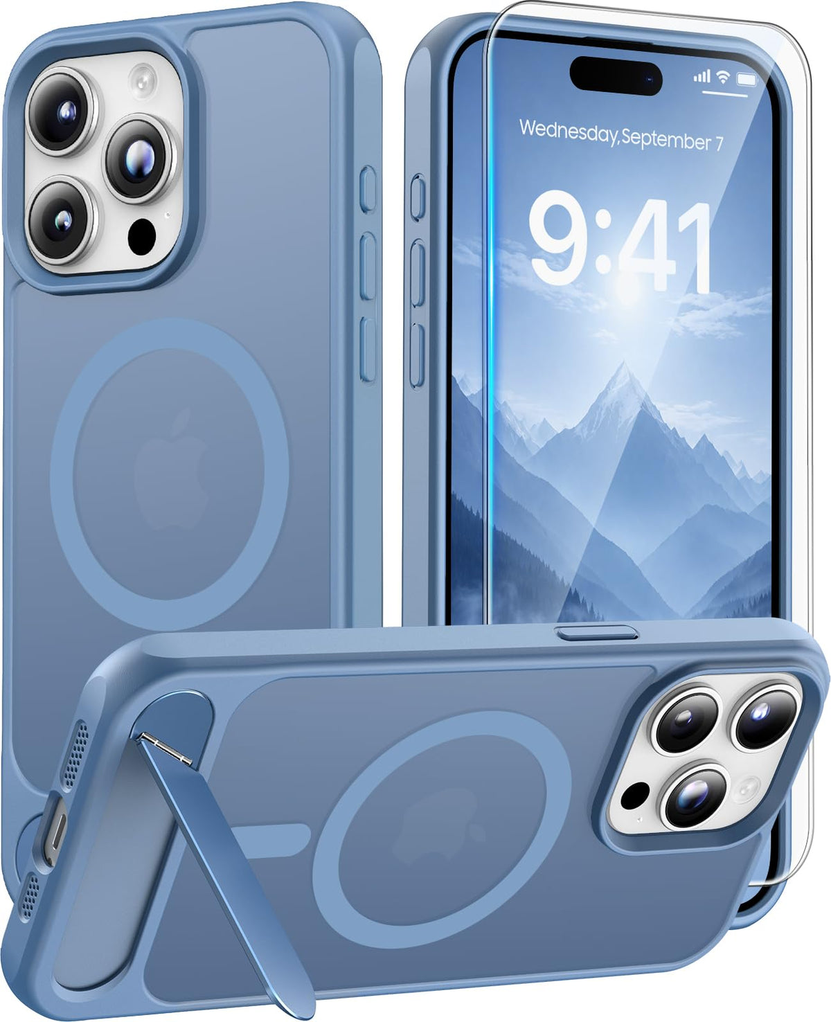 Magnetic for iPhone 15 Case with Stand, Clear