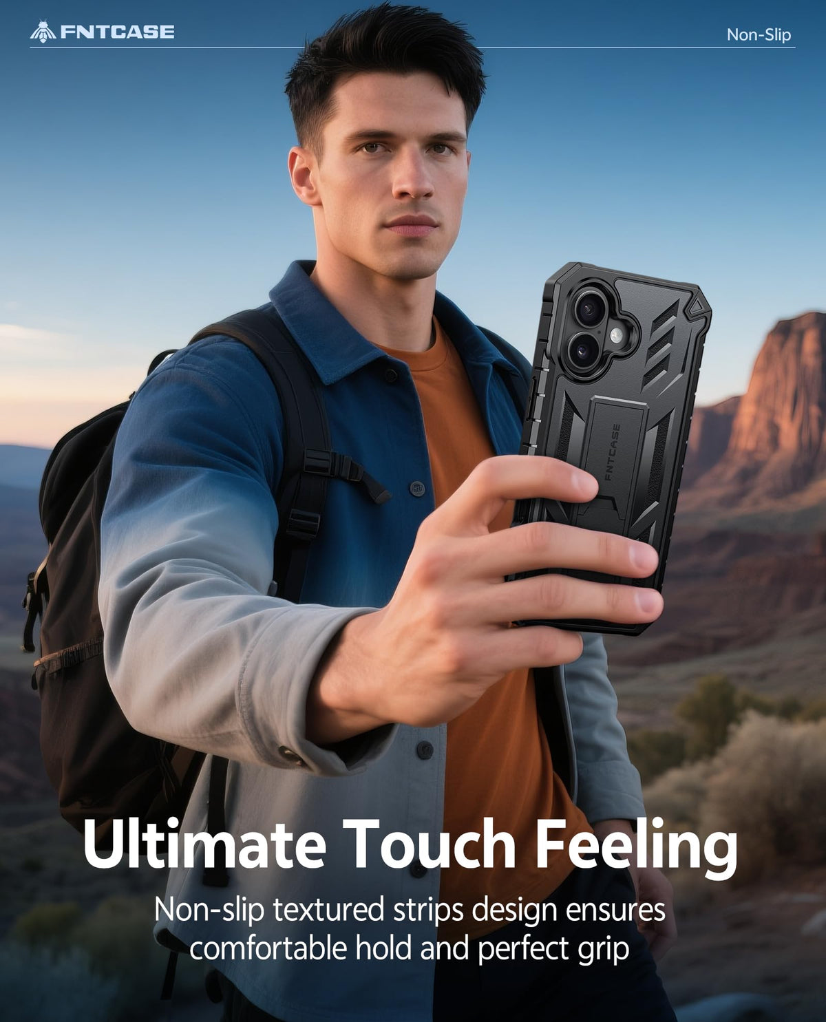 FNTCASE for iPhone 16 Case, with Belt Clip, with Built-in Screen Protector