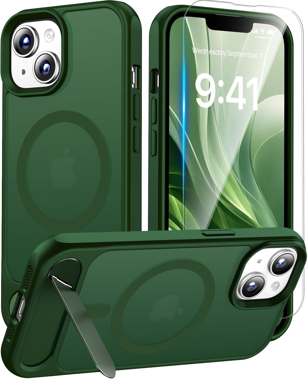Magnetic for iPhone 15 Case with Stand, Clear