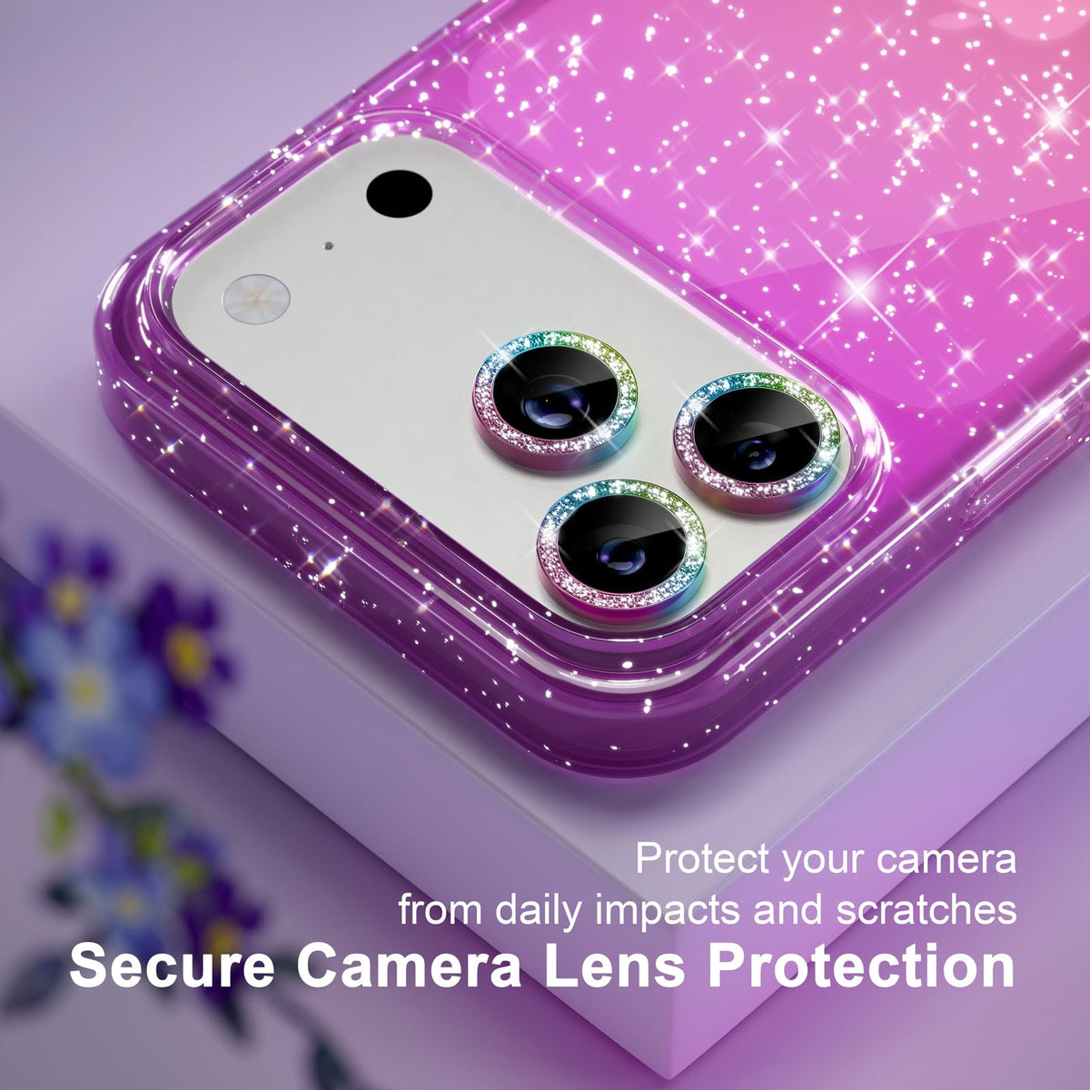 Choiche for iPhone 18 Pro Max Case Clear Women Girly (Glitter Clear)