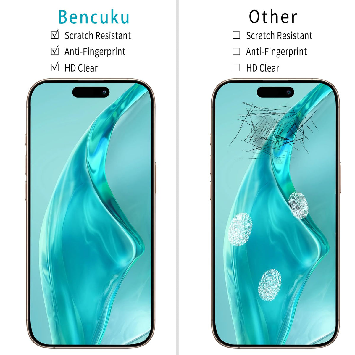 2 Pack Screen Protector for iPhone 16 Pro Max Tempered Glass