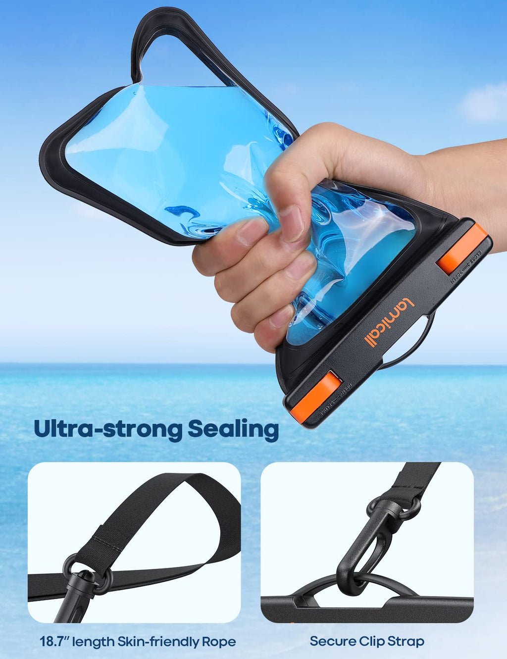 Lamicall 2Packs Waterproof Beach Bags, Vacation Essentials for Wemen Men